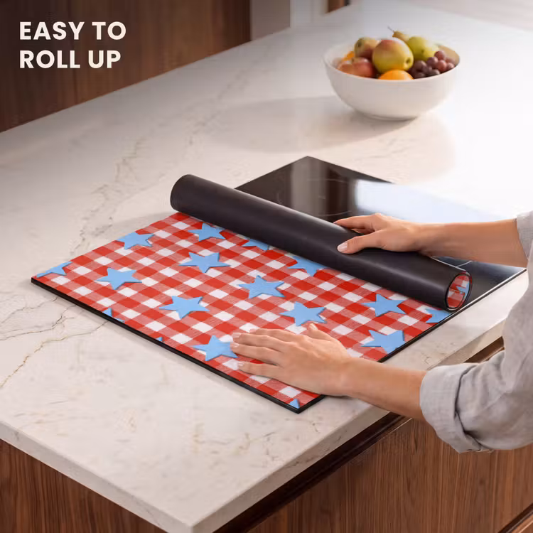 Induction hob cover - Plaid - Stars - Red — 6