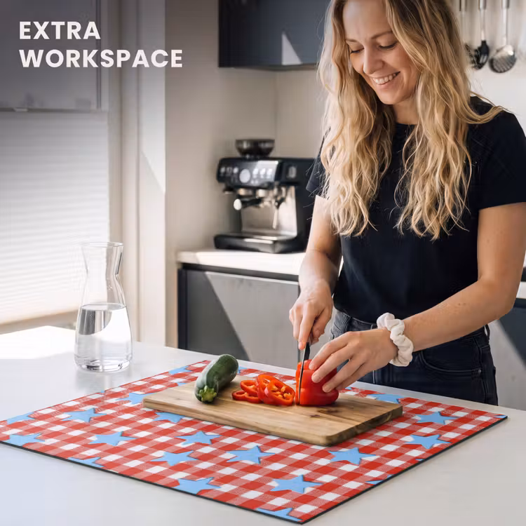 Induction hob cover - Plaid - Stars - Red — 7
