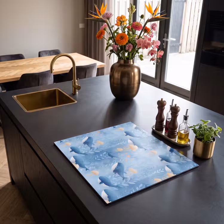 Induction hob cover - Whales - Ocean - Blue — 2