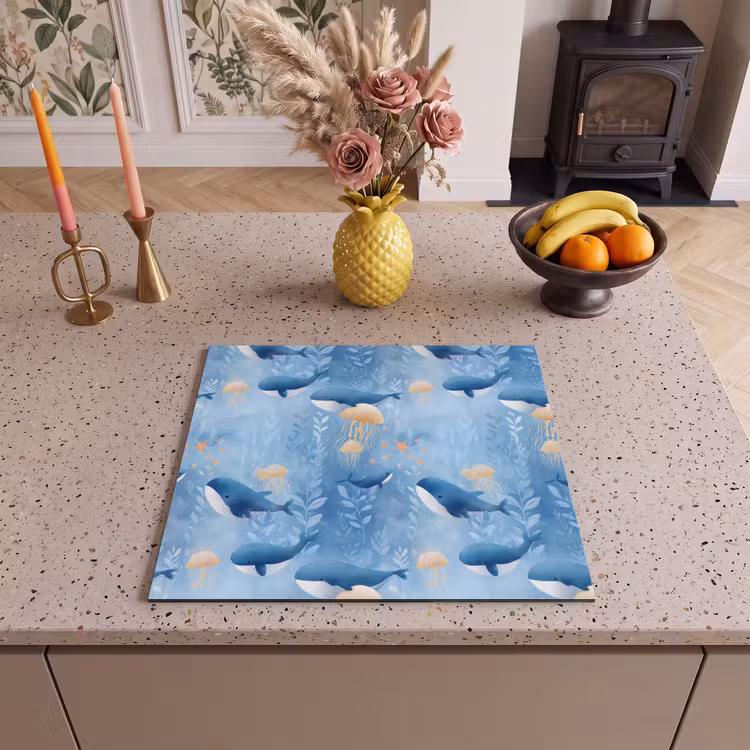 Induction hob cover - Whales - Ocean - Blue — 3