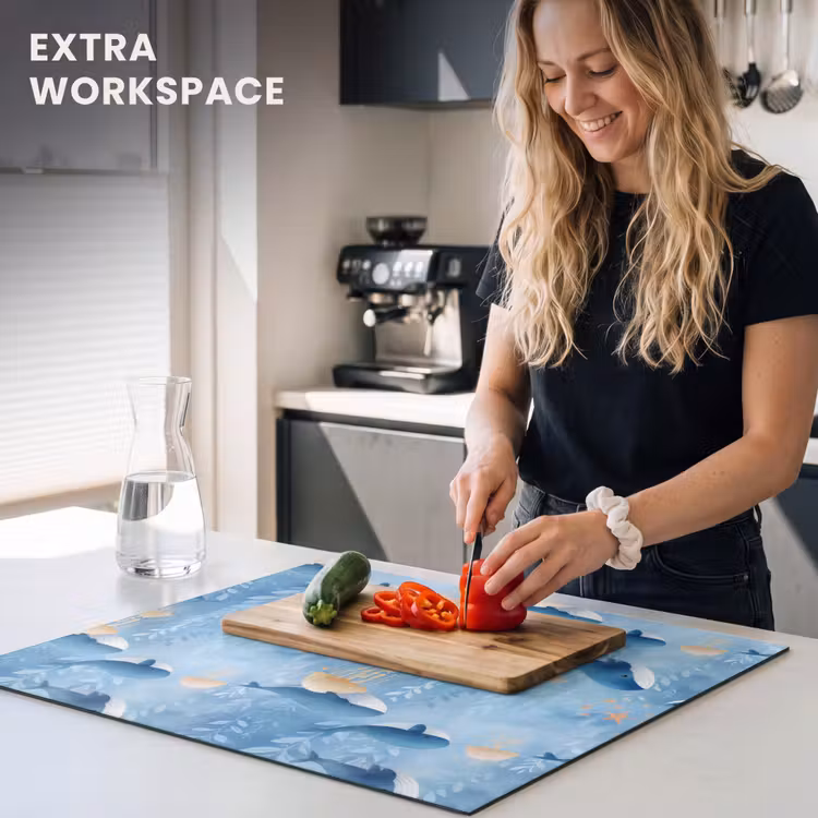 Induction hob cover - Whales - Ocean - Blue — 7