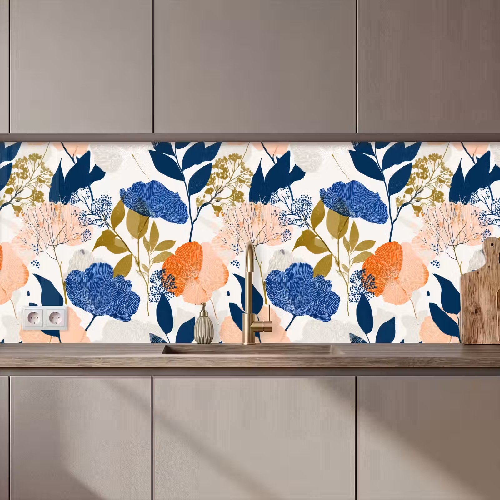 Kitchen splashback - Flowers - Botanical - Colorful — 1