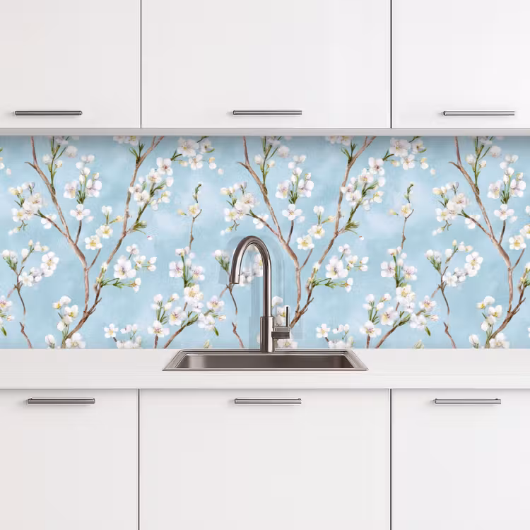 Kitchen splashback - Cherry Blossom - Texture - Blue — 4