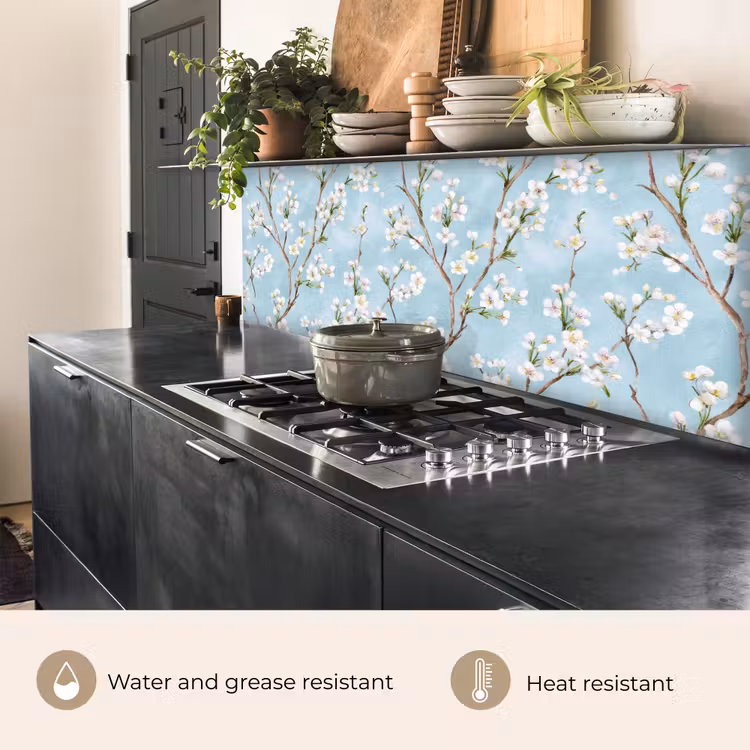 Kitchen splashback - Cherry Blossom - Texture - Blue — 5