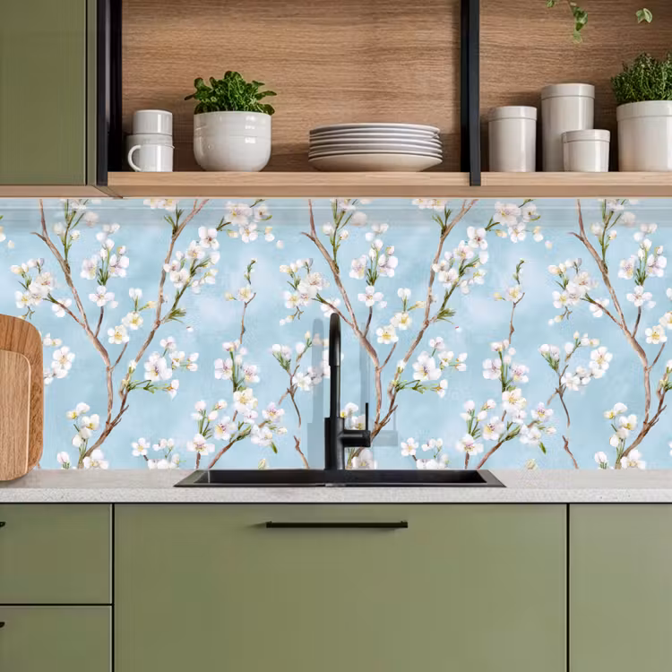 Kitchen splashback - Cherry Blossom - Texture - Blue — 8