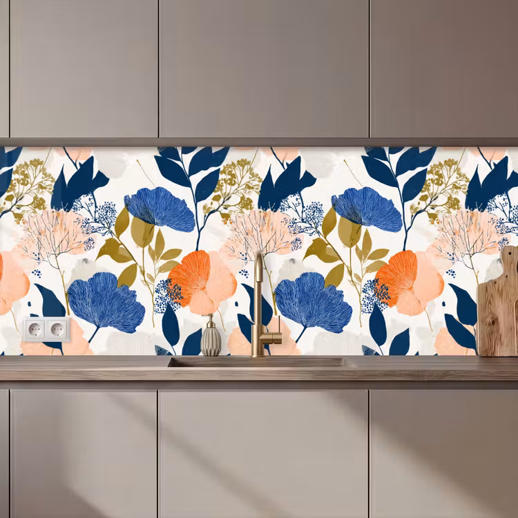 Kitchen splashback - Flowers - Botanical - Colorful — 1
