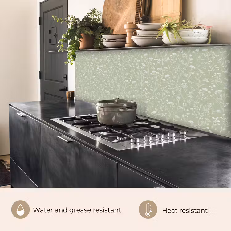 Kitchen splashback - Flowers - Pattern - Green — 5