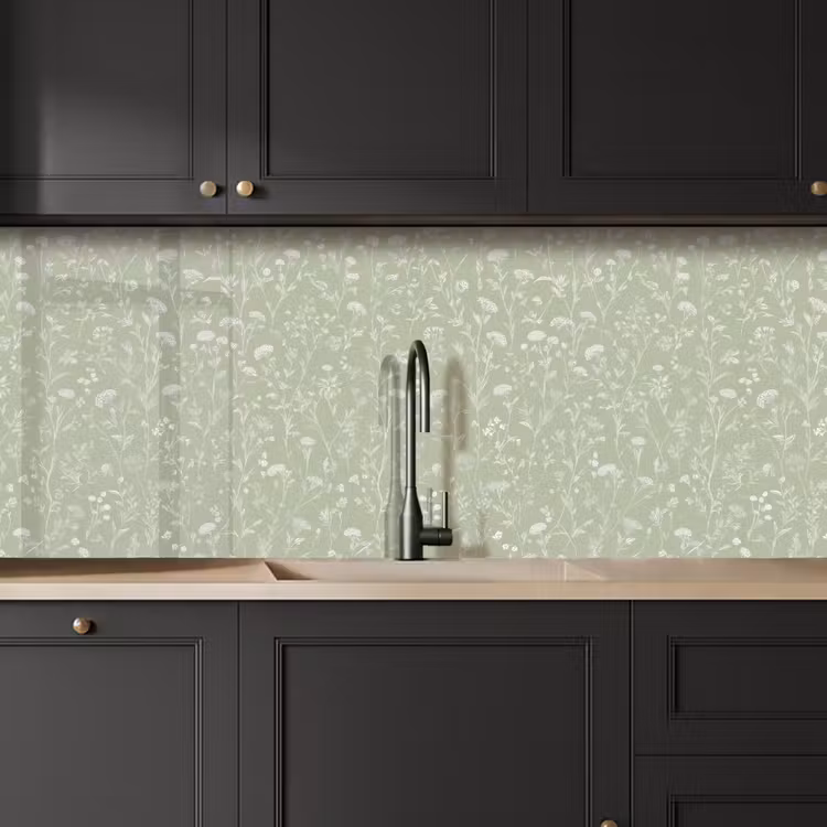 Kitchen splashback - Flowers - Pattern - Green — 6