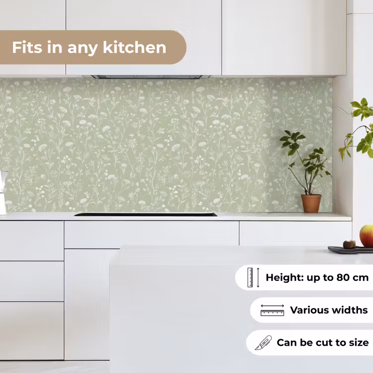 Kitchen splashback - Flowers - Pattern - Green — 7
