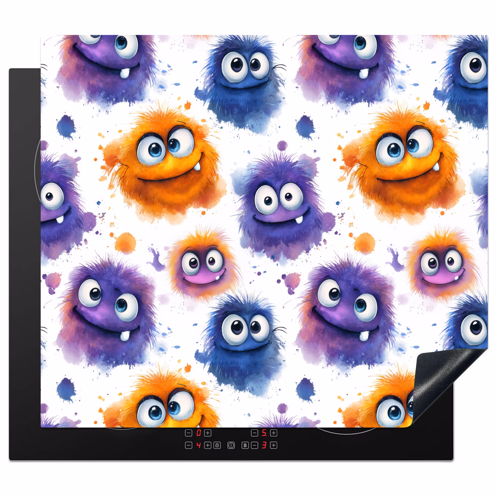 Induction hob cover - Monsters - Watercolor - Colorful — 1