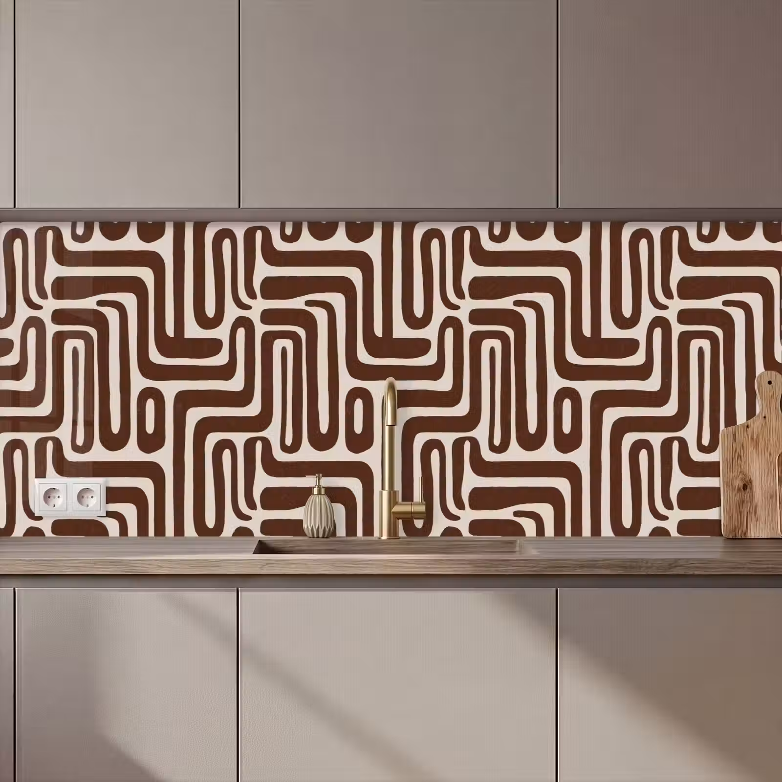 Kitchen splashback - Abstract - Pattern - Brown — 1