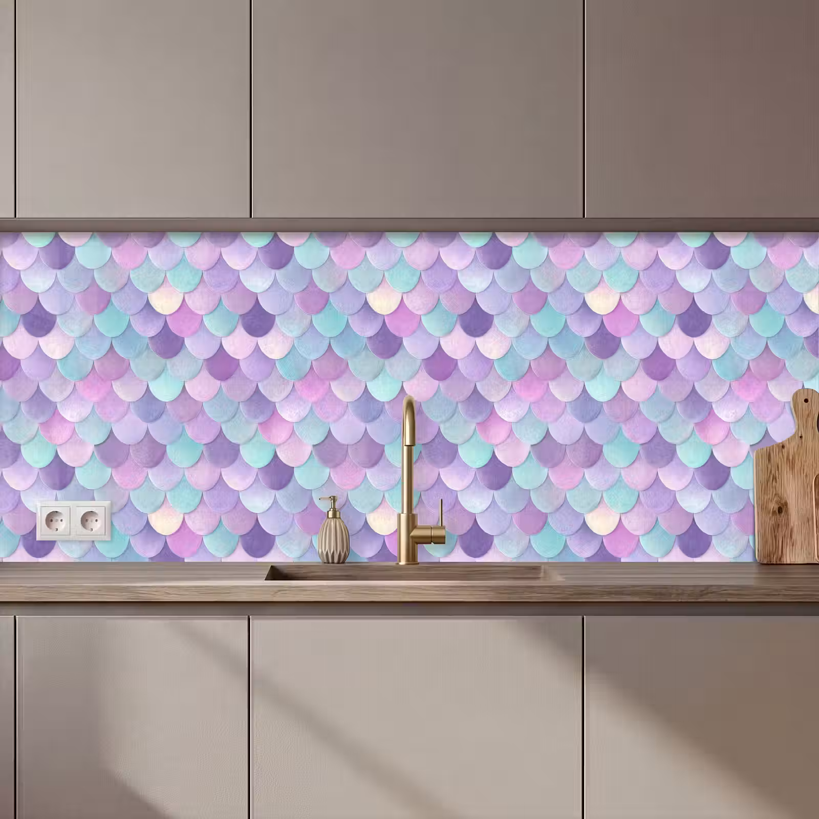 Kitchen splashback - Dreamy - Mermaid - Pastel — 1