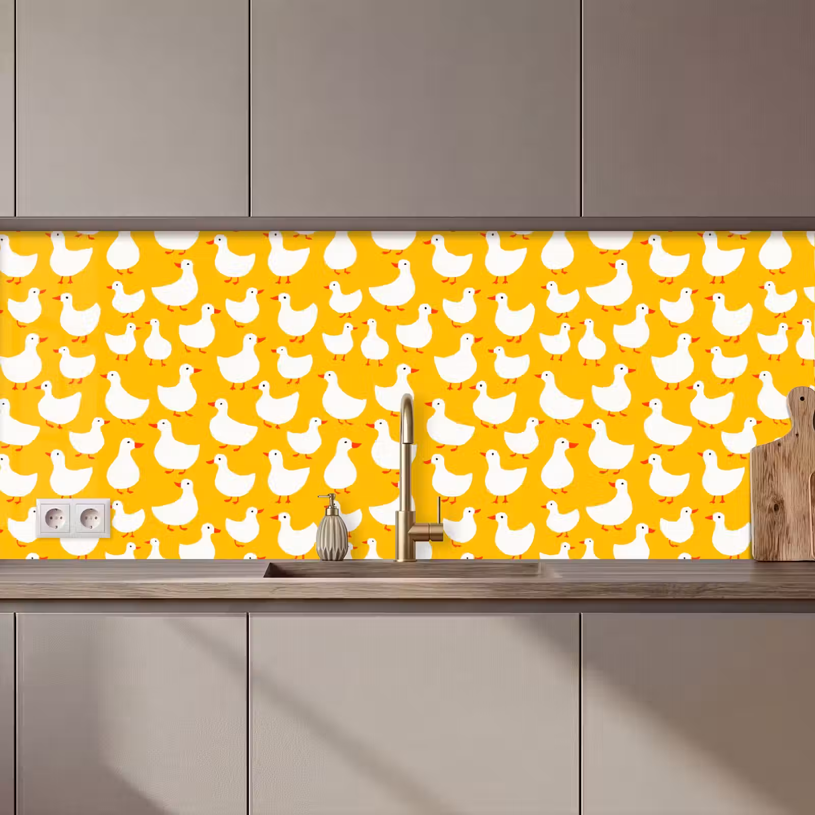 Kitchen splashback - Ducks - Pattern - Yellow — 1
