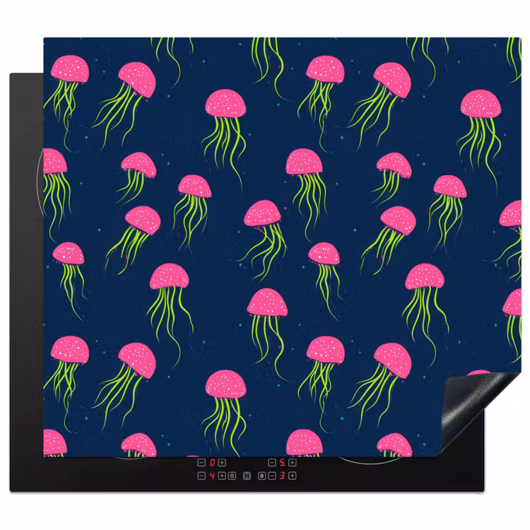 Induction hob cover - Jellyfish - Deep sea - Neon — 1