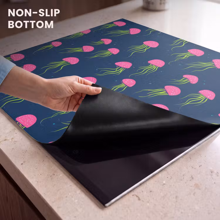 Induction hob cover - Jellyfish - Deep sea - Neon — 5