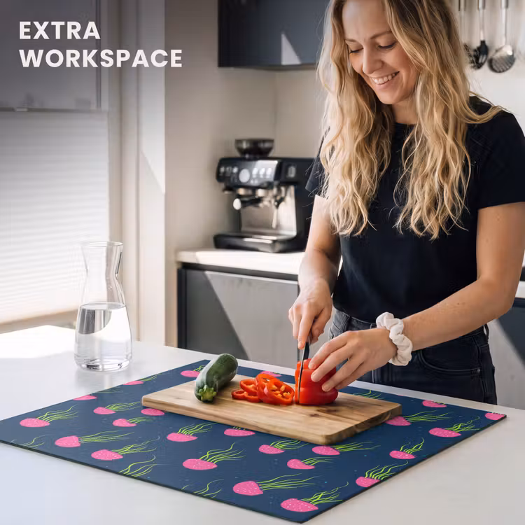 Induction hob cover - Jellyfish - Deep sea - Neon — 7