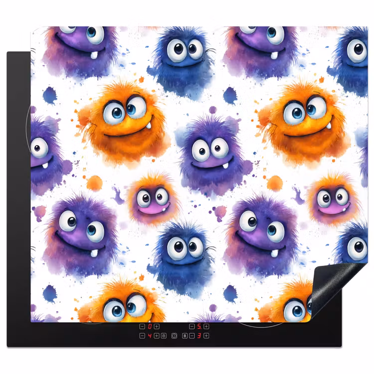 Induction hob cover - Monsters - Watercolor - Colorful — 1