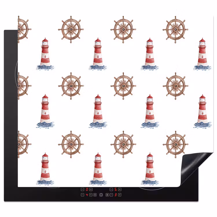 Induction hob cover - Nautical - Classic - Red — 1