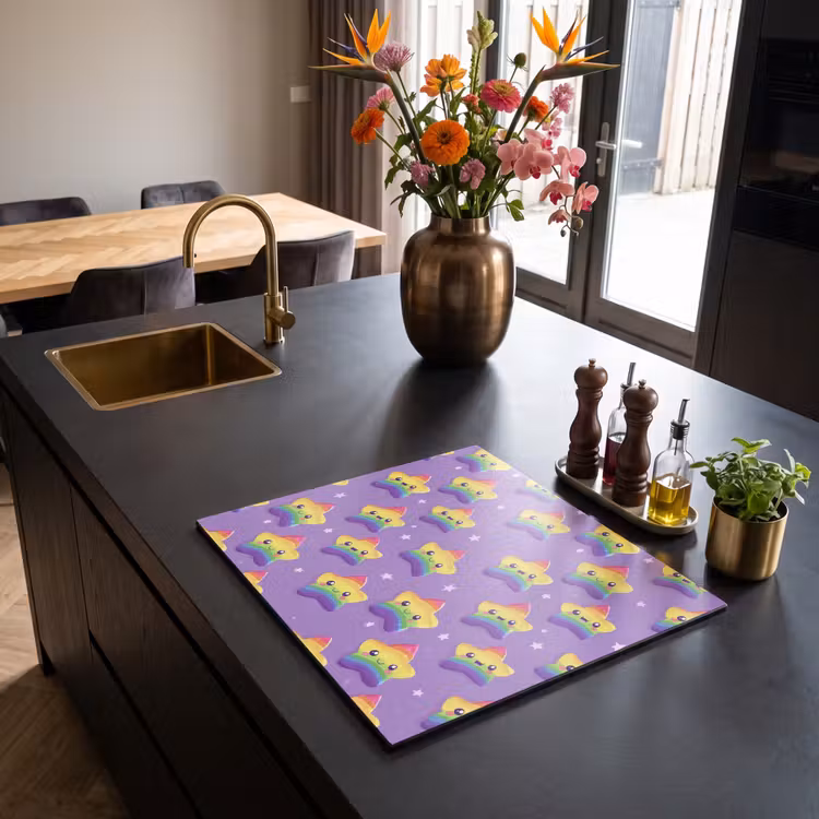 Induction hob cover - Stars - Rainbow - Purple — 2