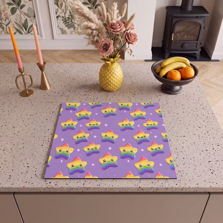 Induction hob cover - Stars - Rainbow - Purple — 3