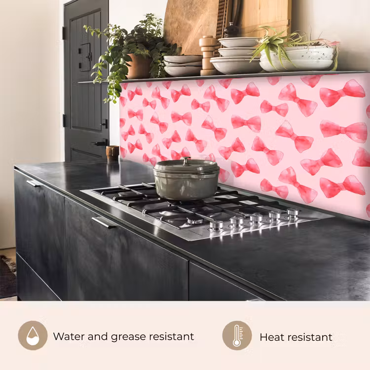 Kitchen splashback - Bows - Watercolor - Pink — 5
