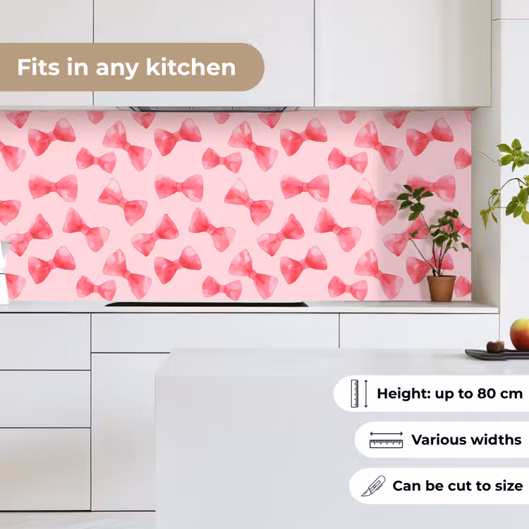 Kitchen splashback - Bows - Watercolor - Pink — 7