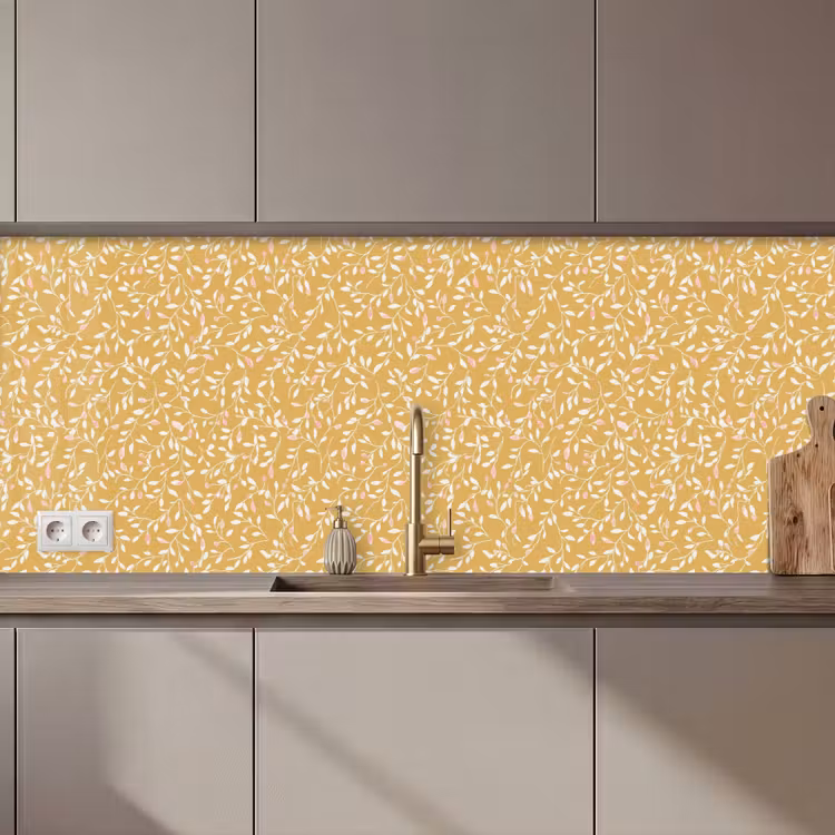 Kitchen splashback - Branches - Pattern - Ochre — 1