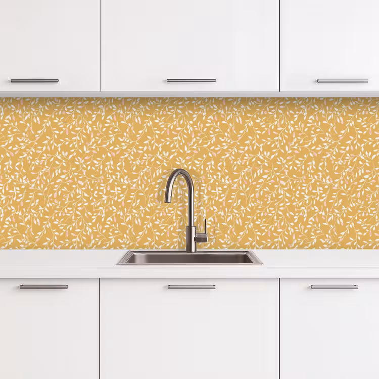 Kitchen splashback - Branches - Pattern - Ochre — 4