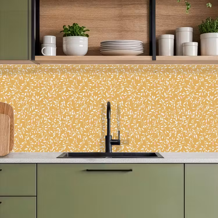 Kitchen splashback - Branches - Pattern - Ochre — 8