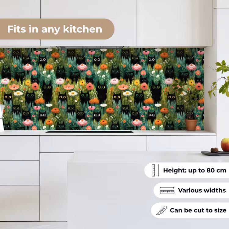 Kitchen splashback - Cats - Flowers - Colorful — 7