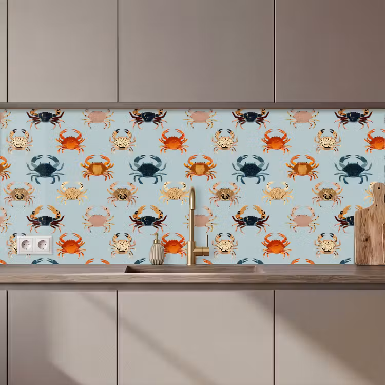 Kitchen splashback - Crabs - Playful - Colorful — 1