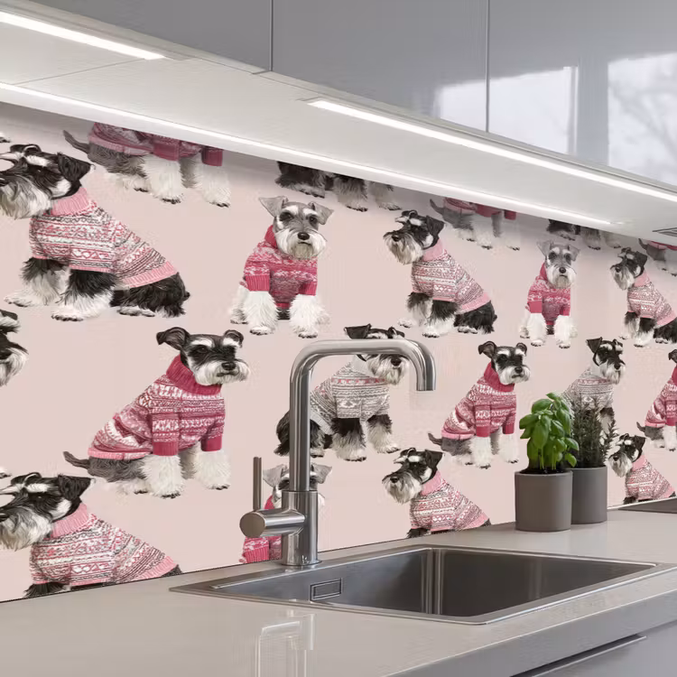 Kitchen splashback - Dogs - Sweaters - Red — 2