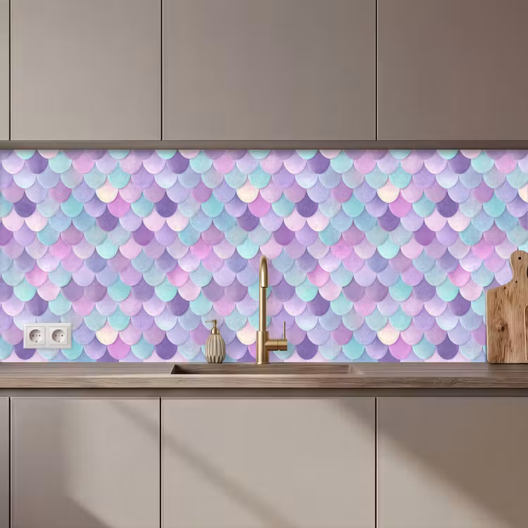 Kitchen splashback - Dreamy - Mermaid - Pastel — 1