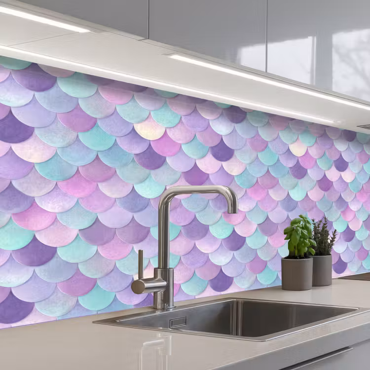 Kitchen splashback - Dreamy - Mermaid - Pastel — 2