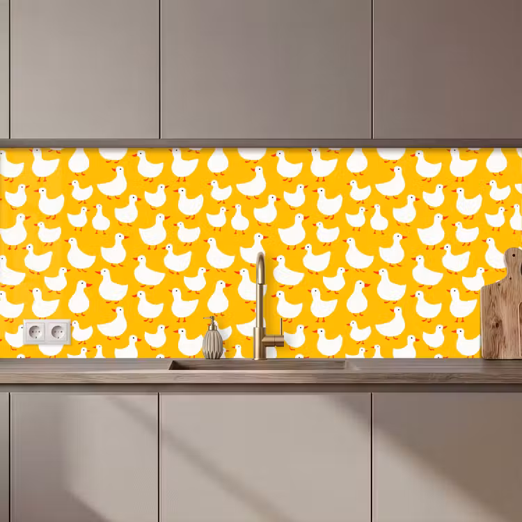 Kitchen splashback - Ducks - Pattern - Yellow — 1