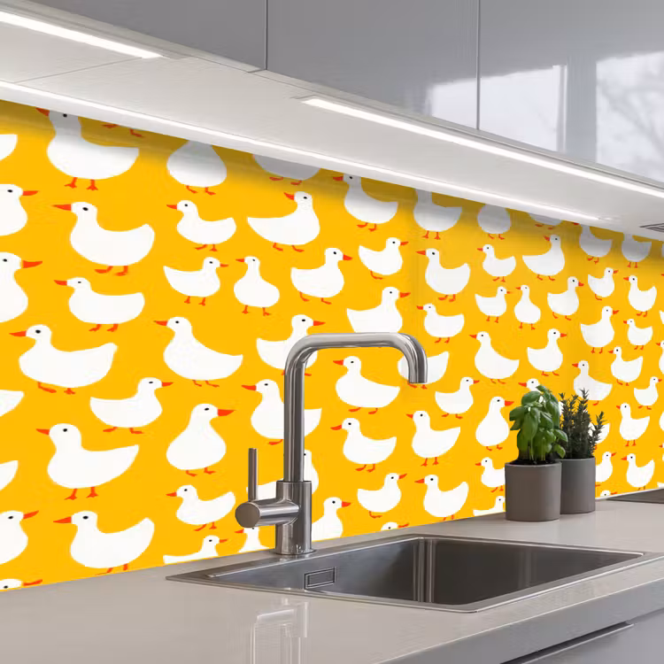 Kitchen splashback - Ducks - Pattern - Yellow — 2