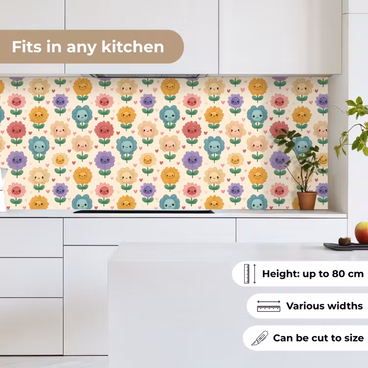 Kitchen splashback - Flowers - Hearts - Colorful — 7