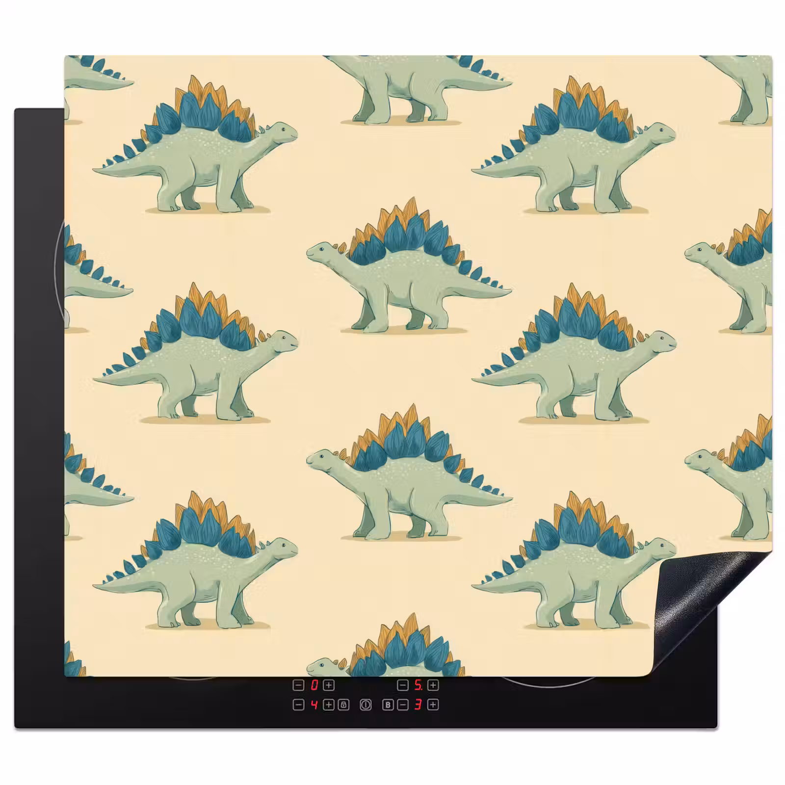 Induction hob cover - Dino - Pattern - Green — 1