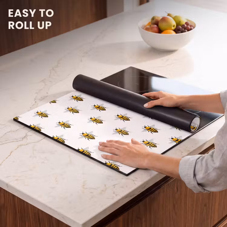 Induction hob cover - Bees - Timeless - White — 6