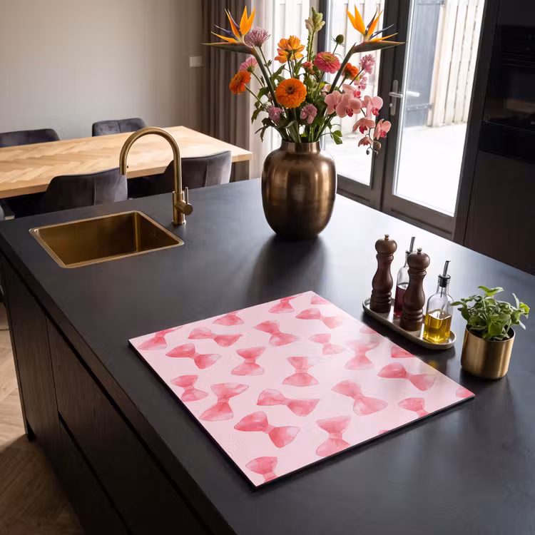 Induction hob cover - Bows - Watercolor - Pink — 2