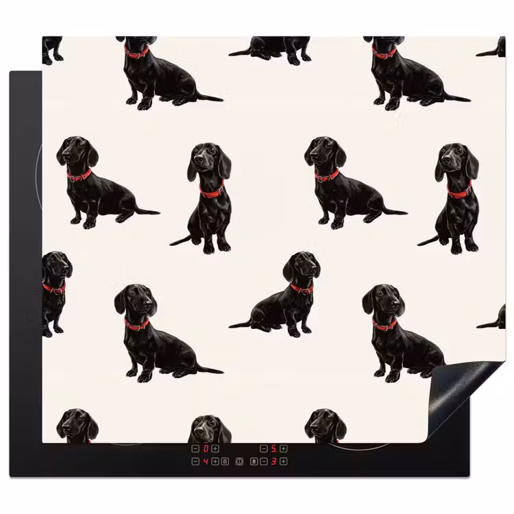 Induction hob cover - Dog - Pattern - Black — 1