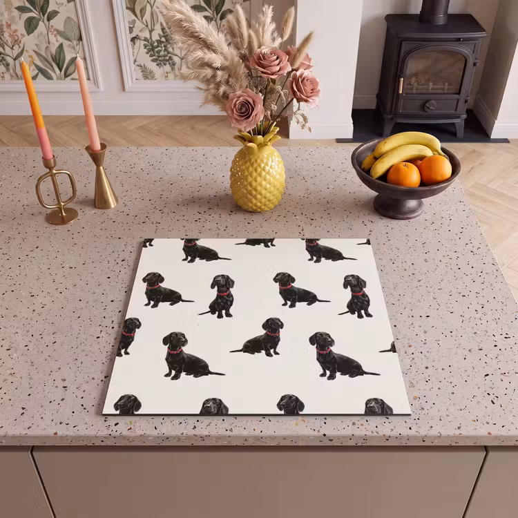 Induction hob cover - Dog - Pattern - Black — 3