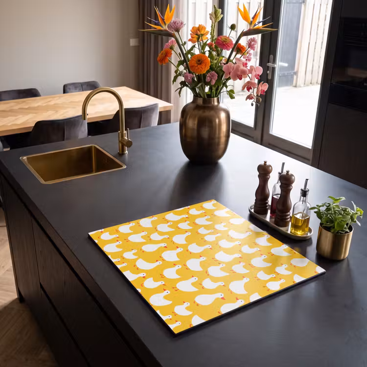 Induction hob cover - Ducks - Pattern - Yellow — 2