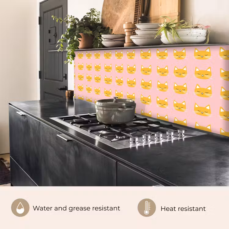 Kitchen splashback - Cats - Pattern - Pink — 5