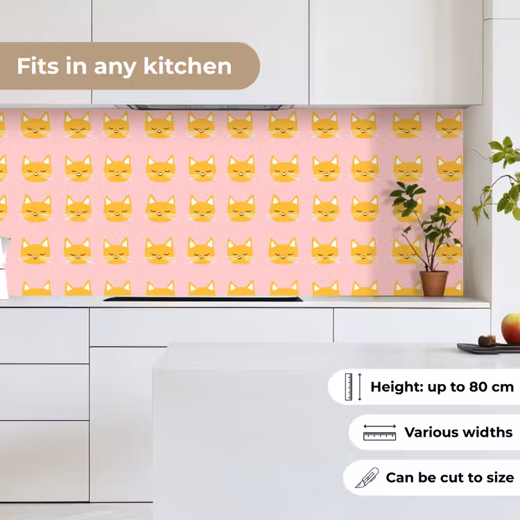 Kitchen splashback - Cats - Pattern - Pink — 7