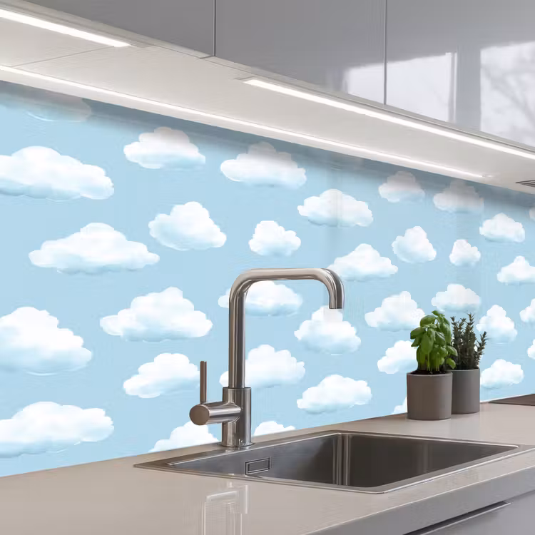Kitchen splashback - Clouds - Illustration - Blue — 2