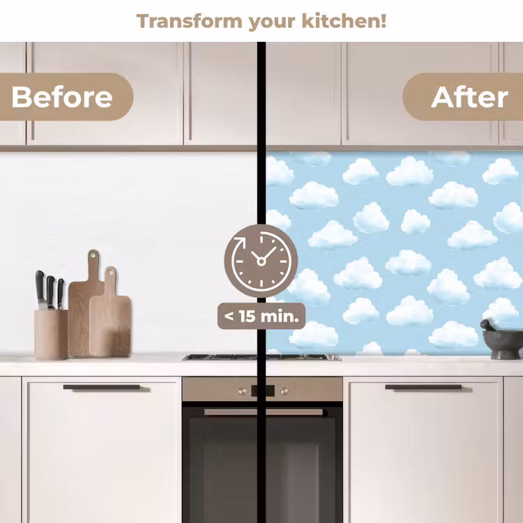 Kitchen splashback - Clouds - Illustration - Blue — 3