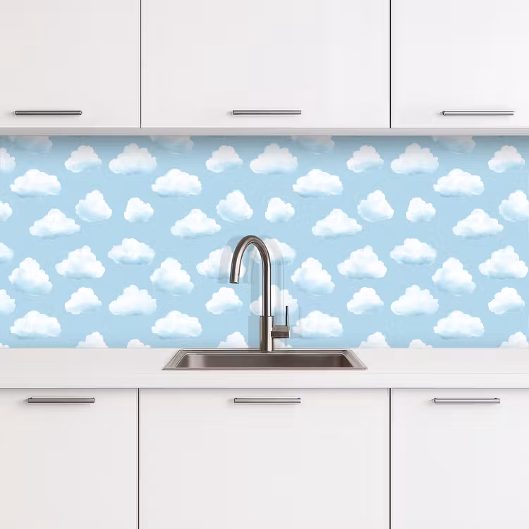 Kitchen splashback - Clouds - Illustration - Blue — 4