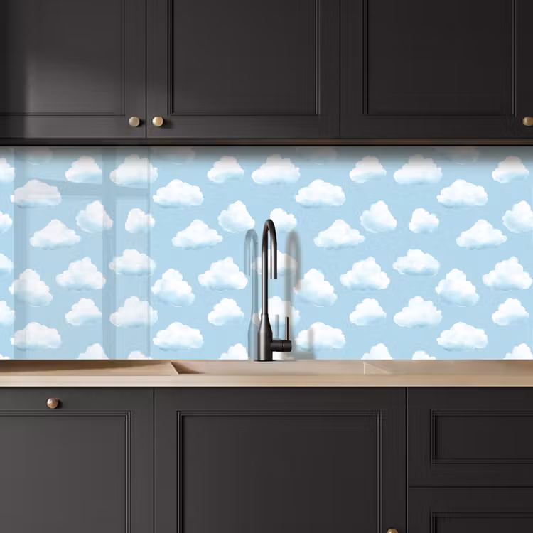 Kitchen splashback - Clouds - Illustration - Blue — 6