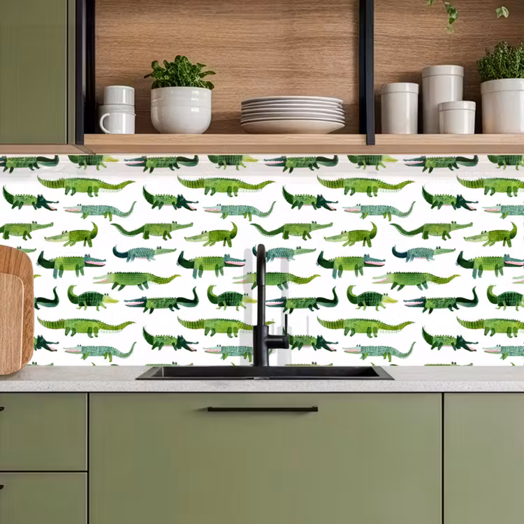 Kitchen splashback - crocodile - Playful - Green — 8